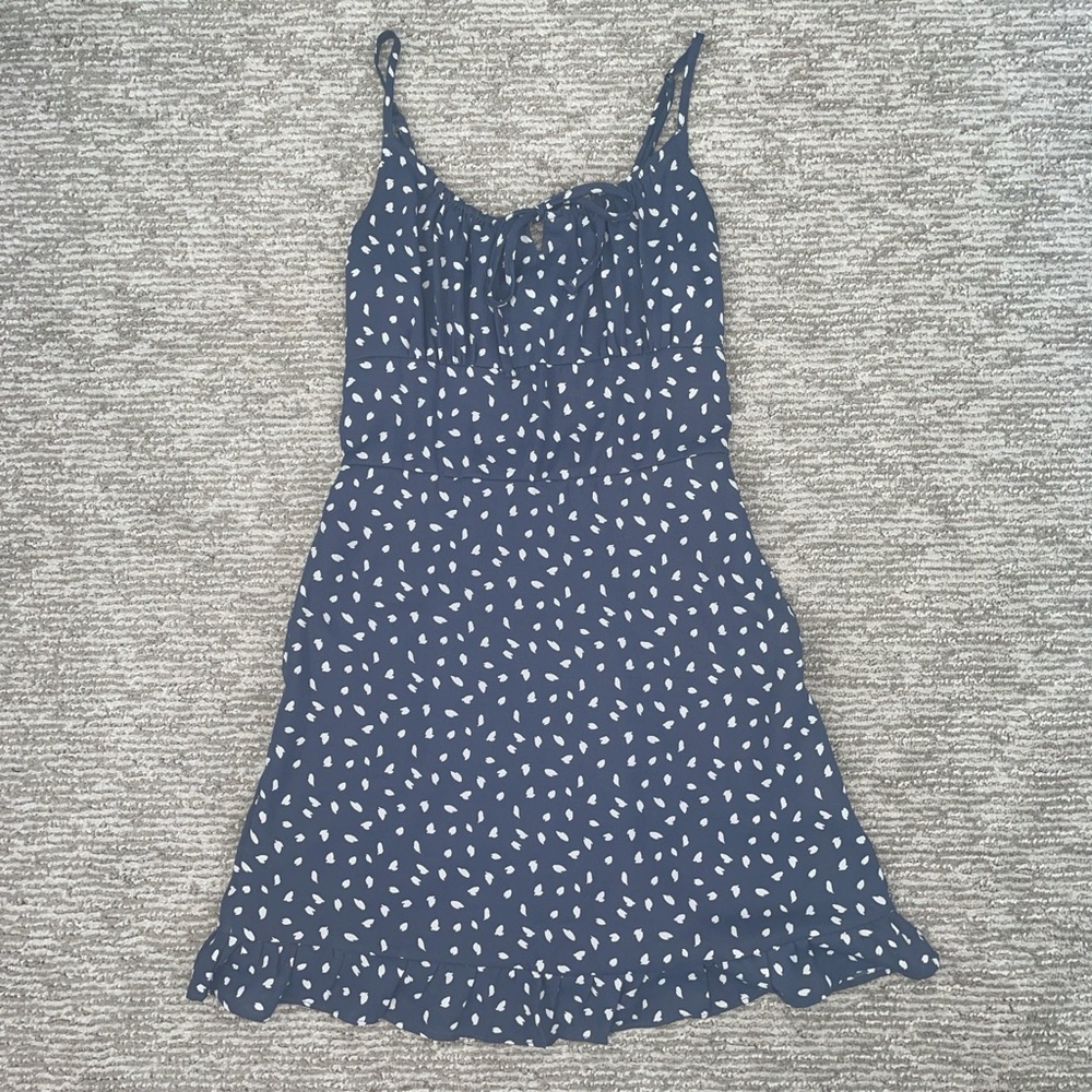 Abercrombie & Fitch Blue Sundress with White Polka Dots and Pockets - Picture 2 of 7